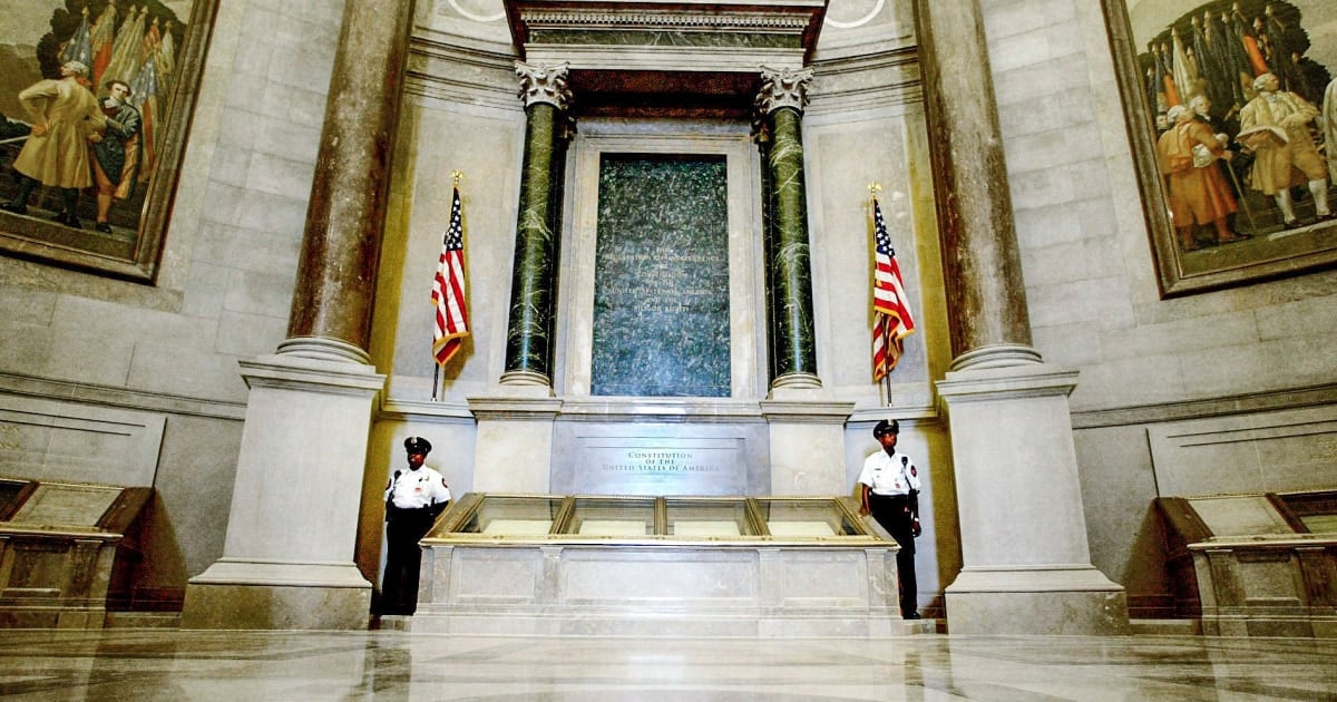 Climate Change Protesters Vandalize US Constitution at National Archives