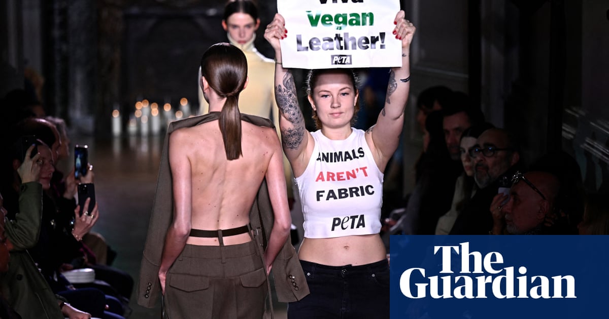 Featured image for "Animal Rights Protesters Disrupt Victoria Beckham's Paris Fashion Week Show"