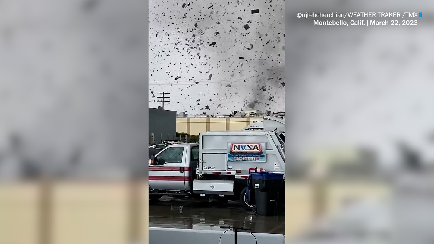 Tornado causes damage in Montebello, California.