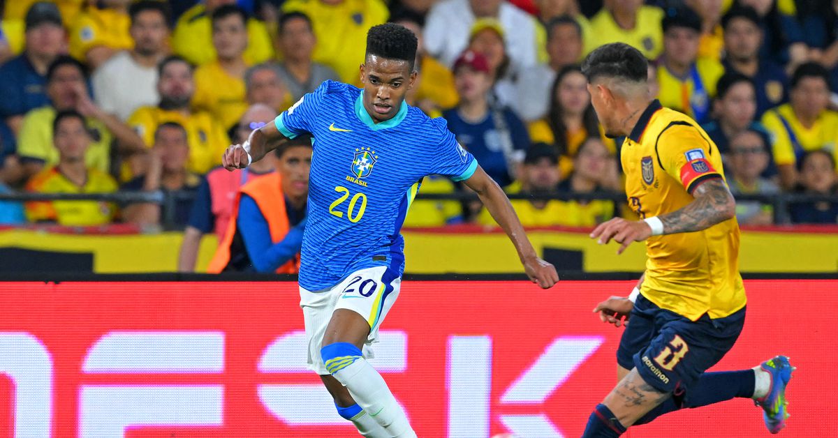 Featured image for Estêvão Debuts for Brazil Under Ancelotti in Draw with Ecuador
