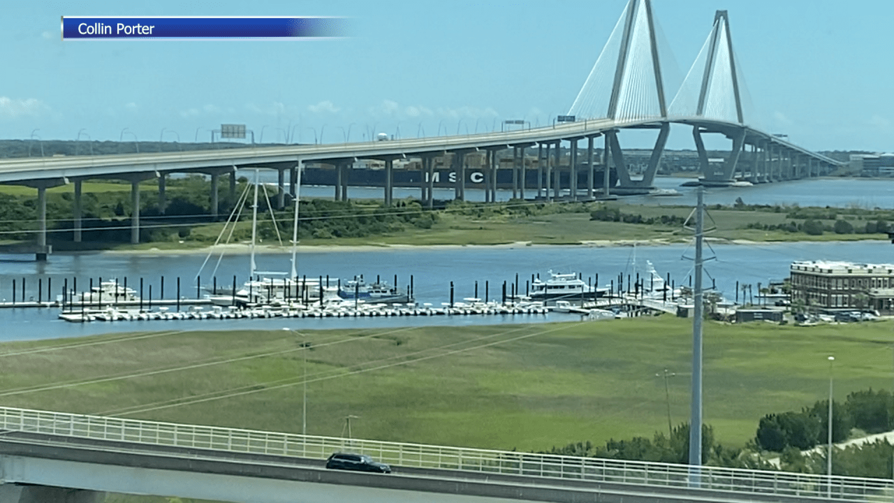Featured image for "Out-of-Control Container Ship Temporarily Shuts Down Ravenel Bridge"