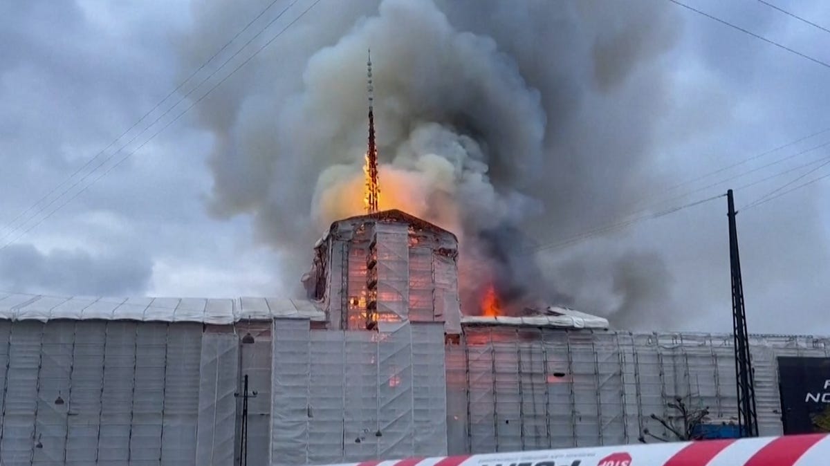 Featured image for "Copenhagen's Historic Old Stock Exchange Engulfed in Devastating Fire"