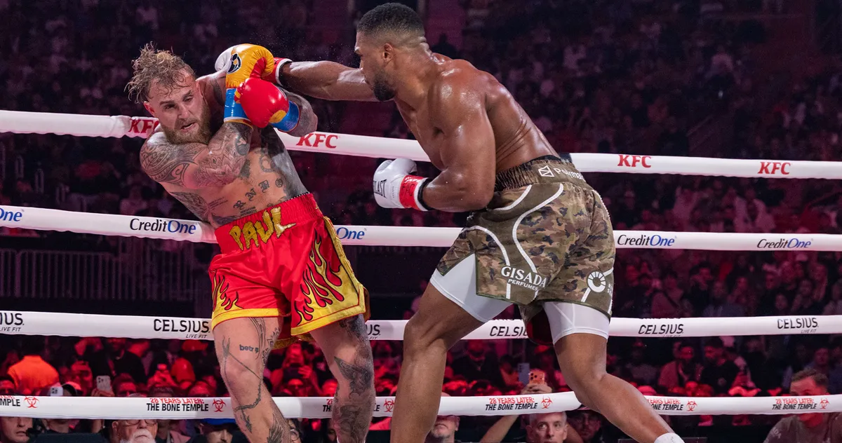 Featured image for Anthony Joshua Knocks Out Jake Paul, Who Suffers Broken Jaw