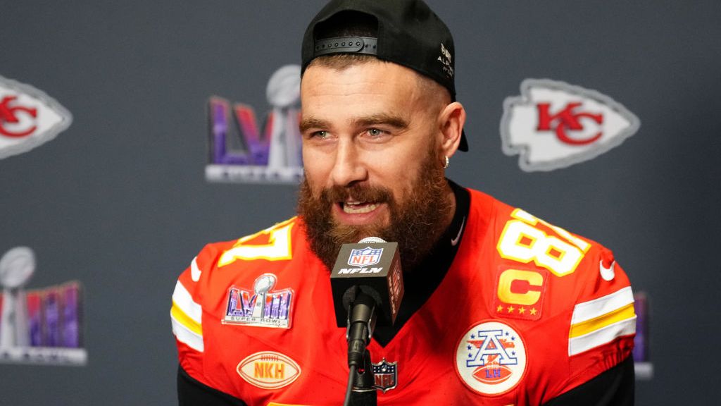 Featured image for Travis Kelce's Witty Response to Proposal Question About Taylor Swift