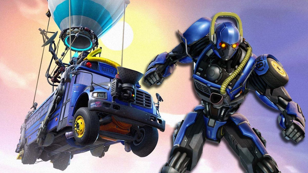 "Fortnite's Battle Bus Transforms into Epic Transformers Pack"