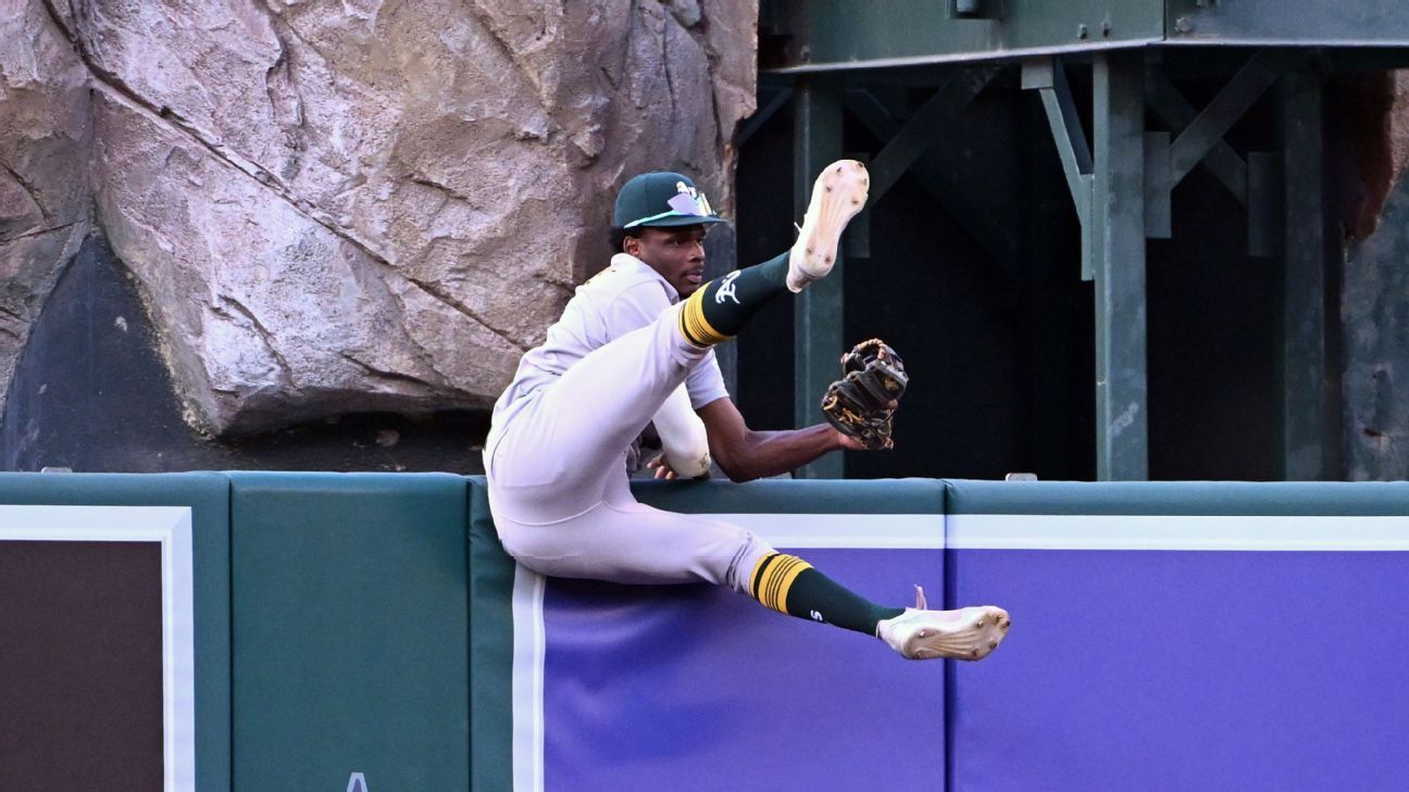 Featured image for Denzel Clarke's Incredible Wall-Climb Catch to Rob Home Run