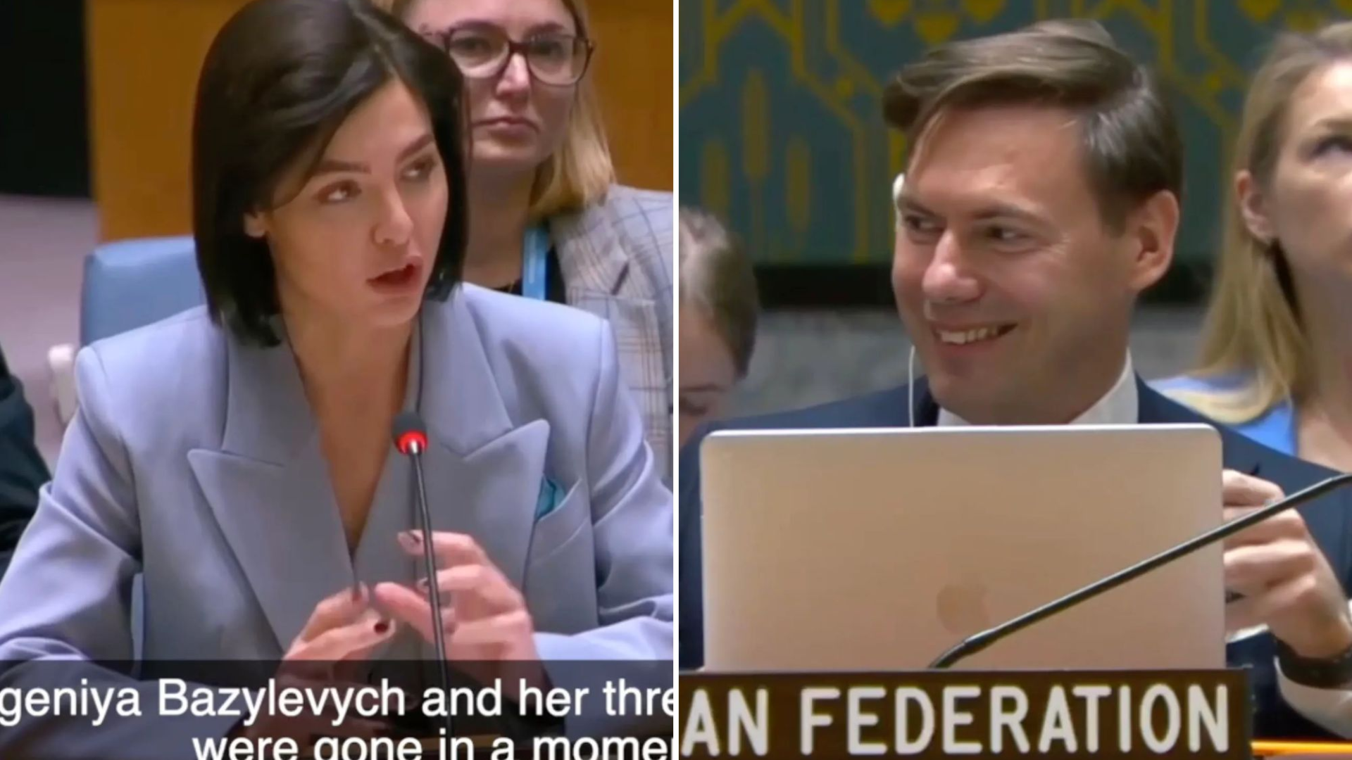 Russian Diplomat's Grin at UN Amid Tragic Story Raises Eyebrows