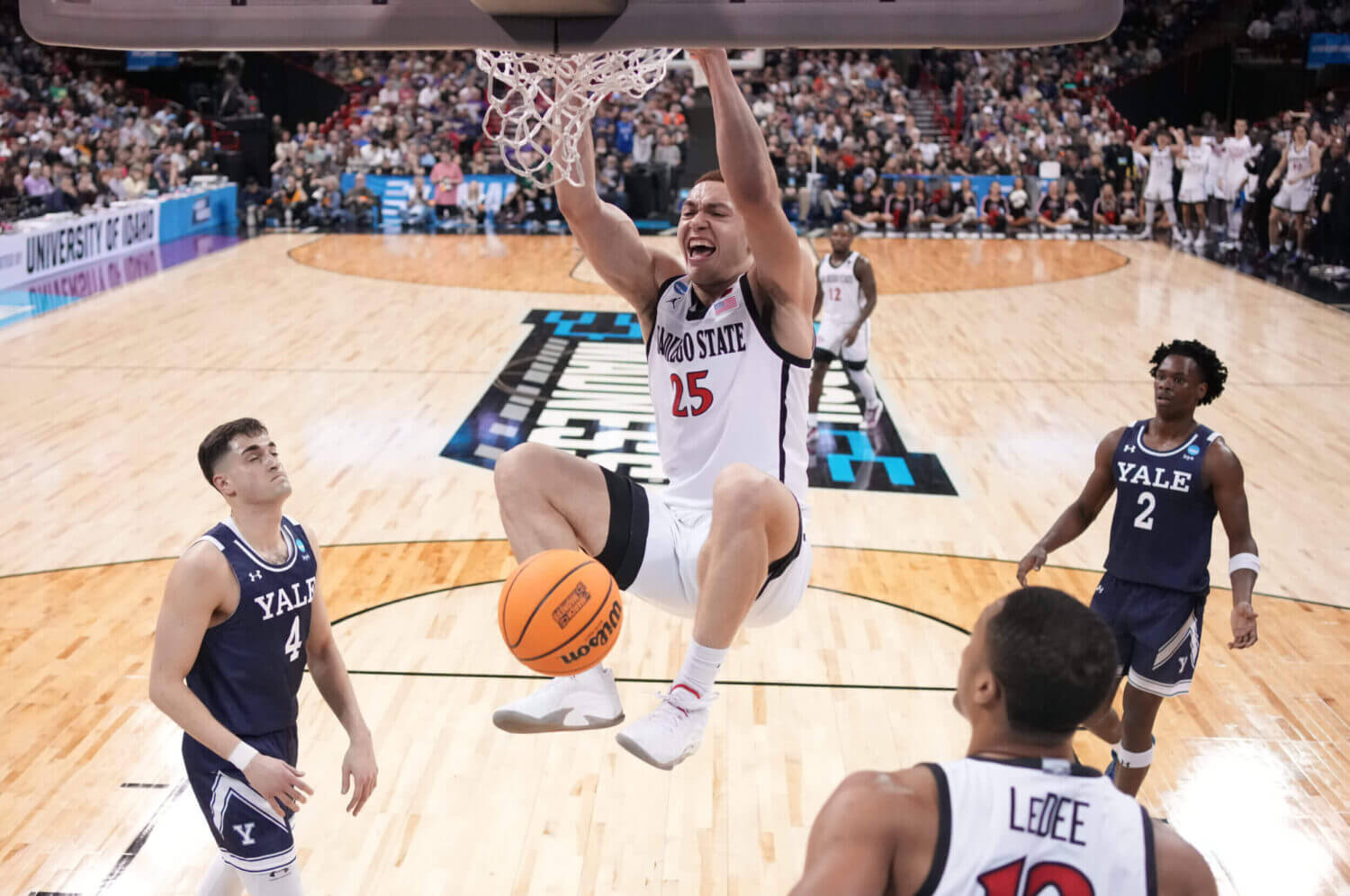 Featured image for "San Diego State Dominates Yale, Sets Up Sweet 16 Rematch with UConn"