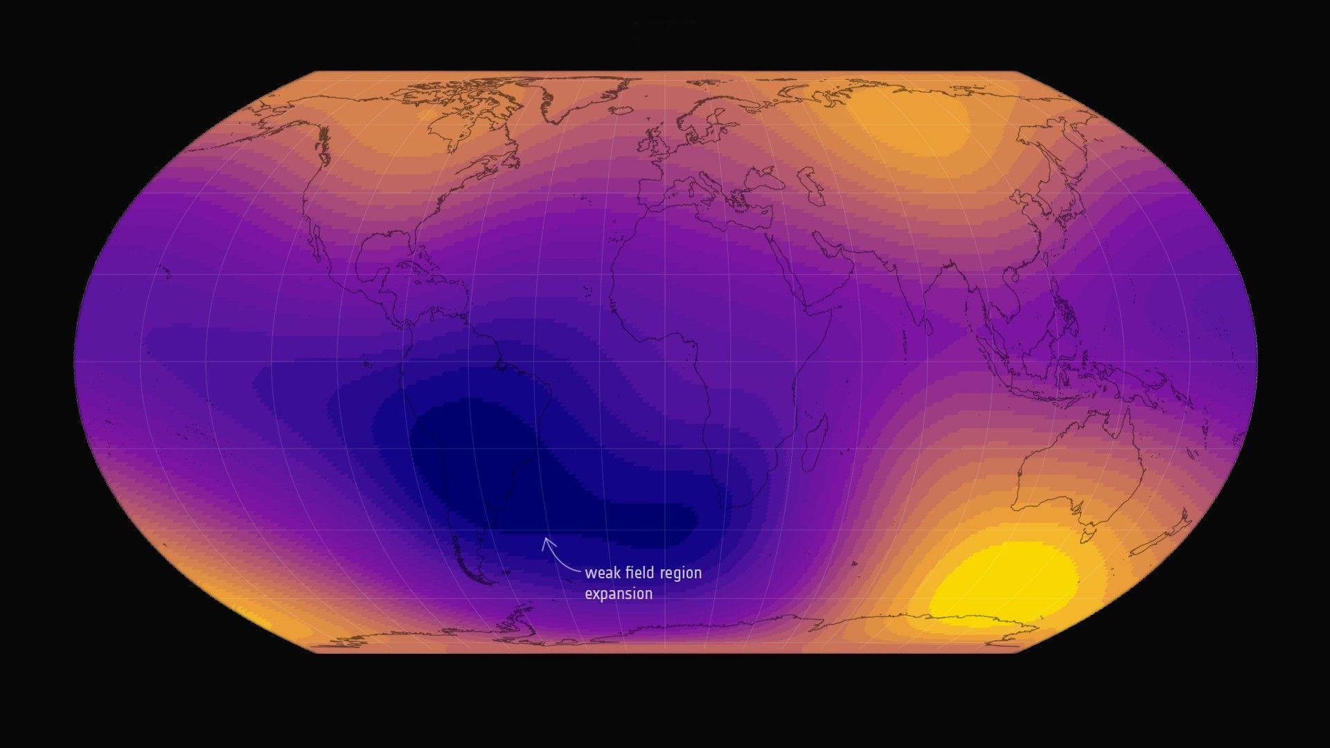 Featured image for Growing Weak Spot in Earth's Magnetic Field Poses Satellite Risks
