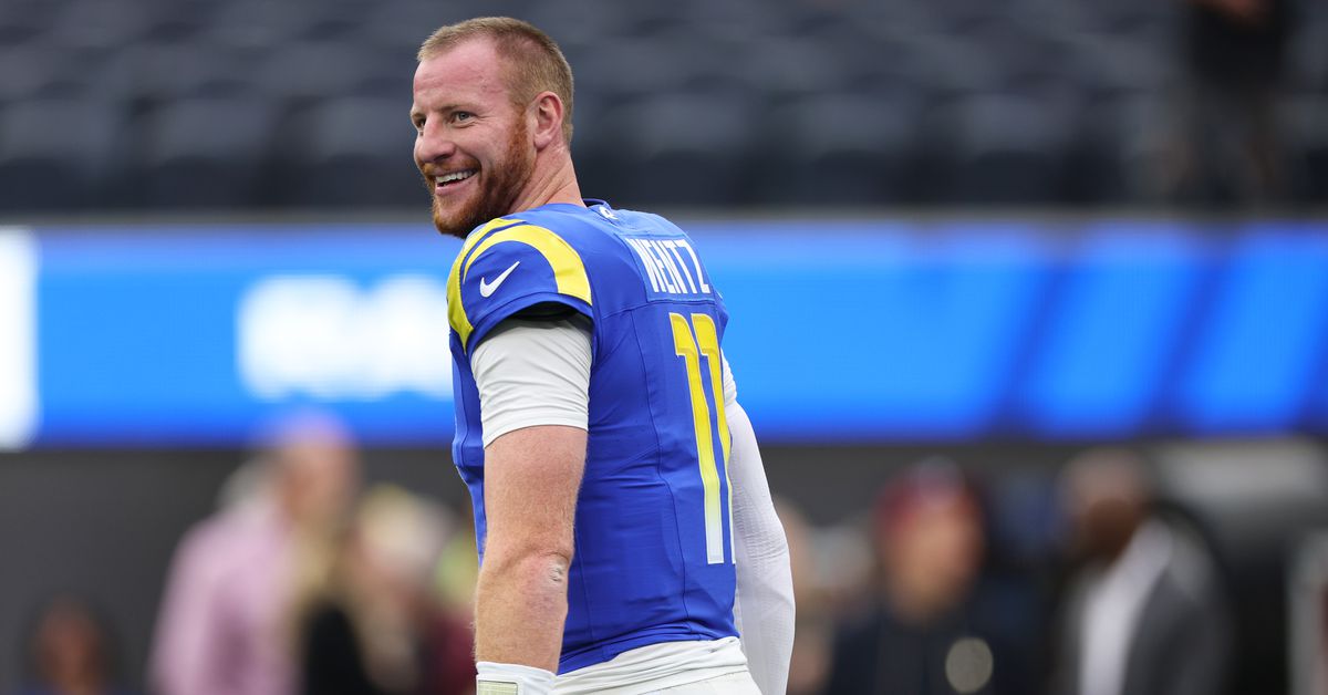 Featured image for "Carson Wentz's Start Against 49ers Crucial for Rams' Picks and Victory Strategy"