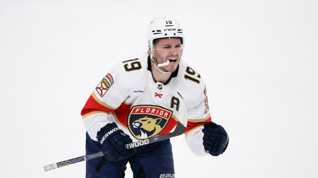 Featured image for Florida Panthers' Tkachuk sidelined for Stanley Cup Final with broken sternum.