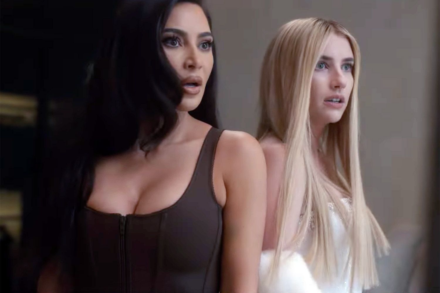 Featured image for "Emma Roberts Dishes on Steamy Kiss with Kim Kardashian in 'AHS' Scene"