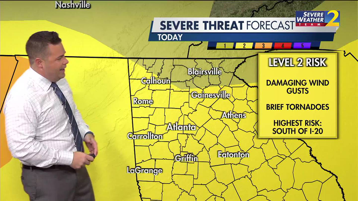"Severe Storm Risks: Atlanta and North Carolina Brace for Potential Tornadoes"