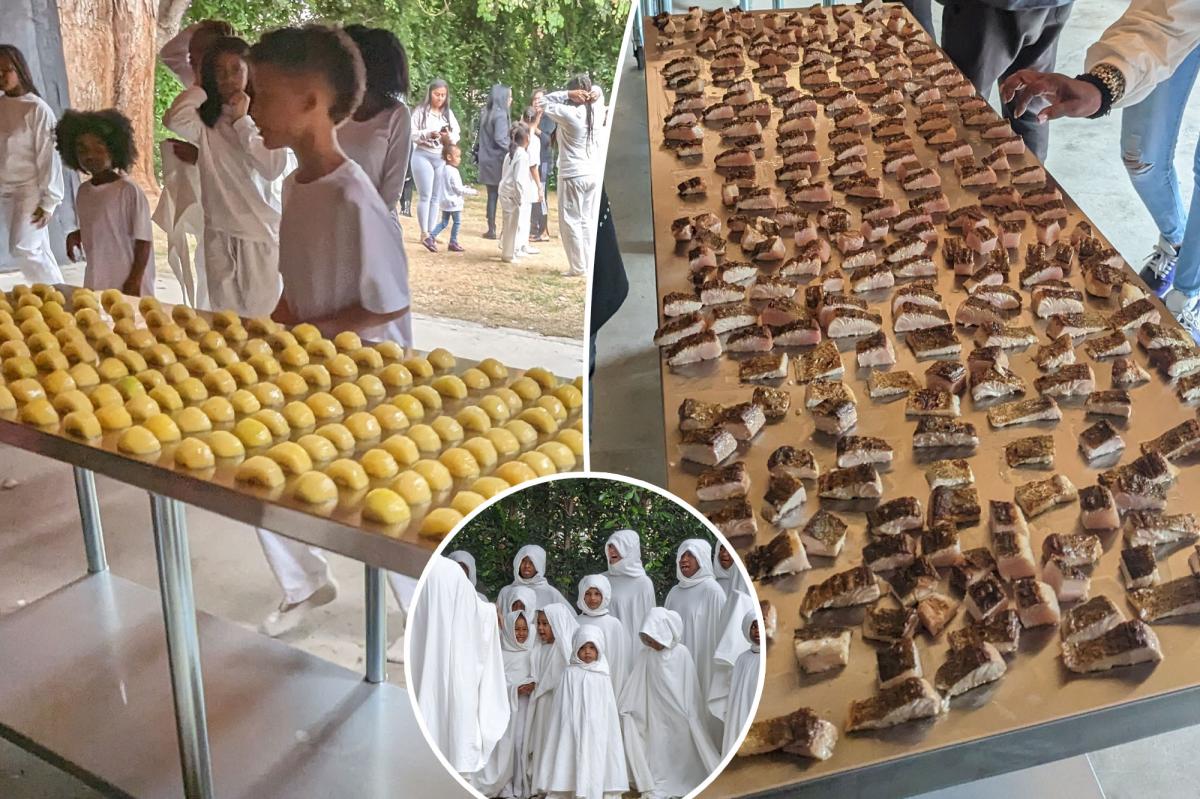 Kanye West's Eccentric Sunday Service: From Autopsy-Style Tables to White Hooded Outfits.