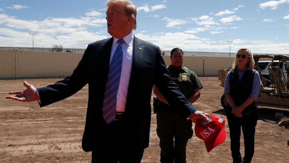 "Trump's Hard-Line Immigration Proposals Unveiled at US-Mexico Border Visit"
