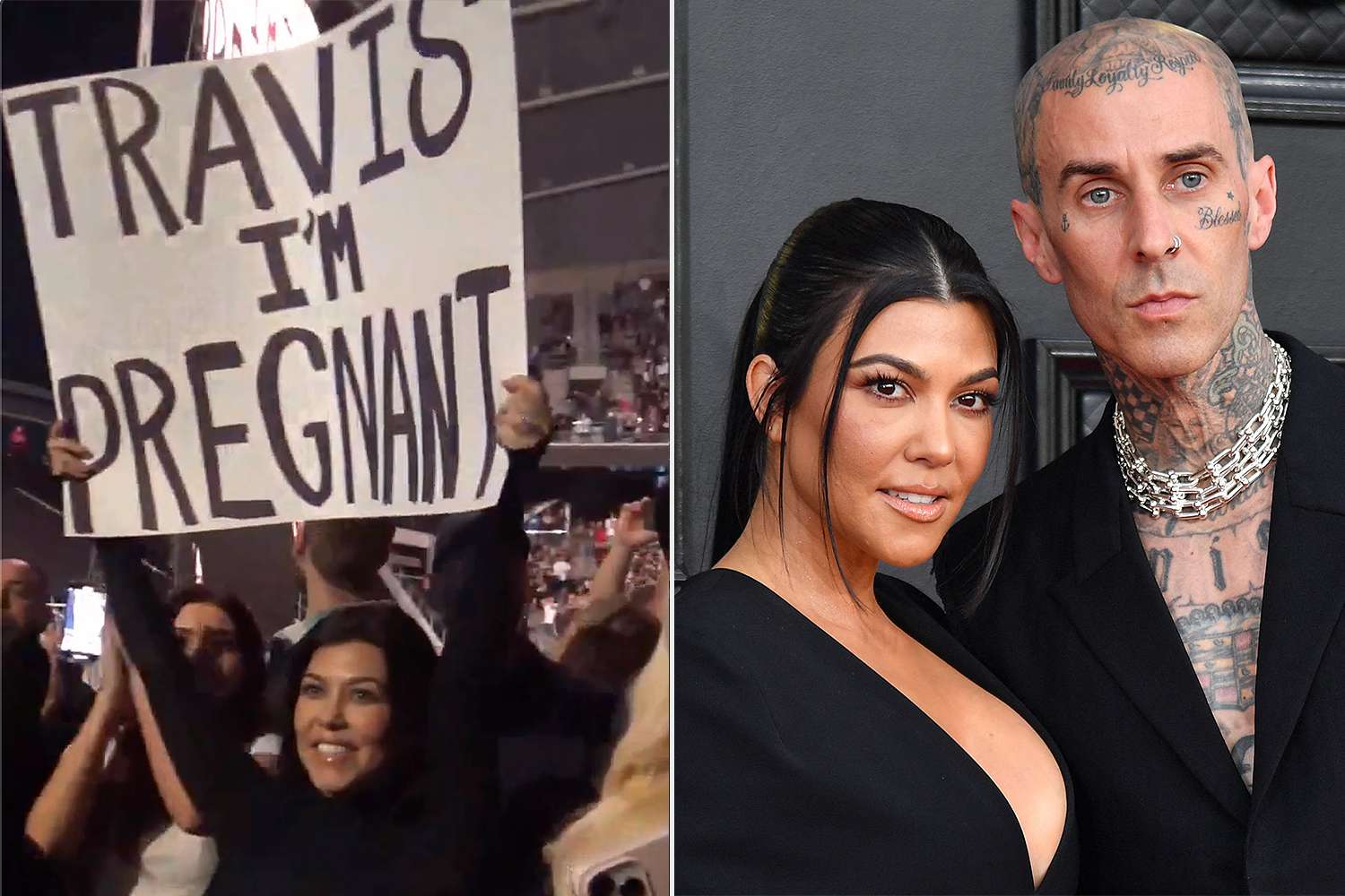 Kourtney Kardashian Expecting First Child with Travis Barker.