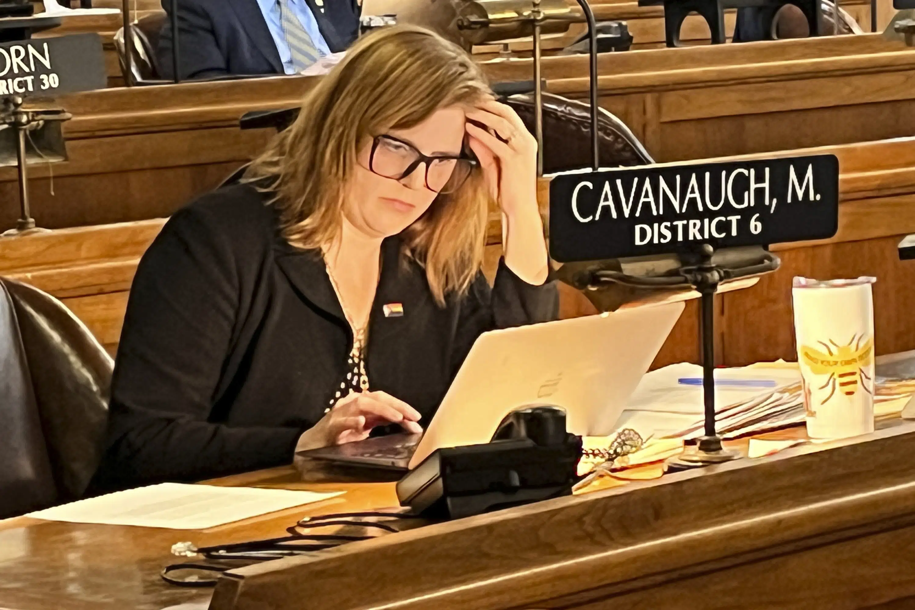 Nebraska lawmaker continues lengthy filibuster against trans bill.