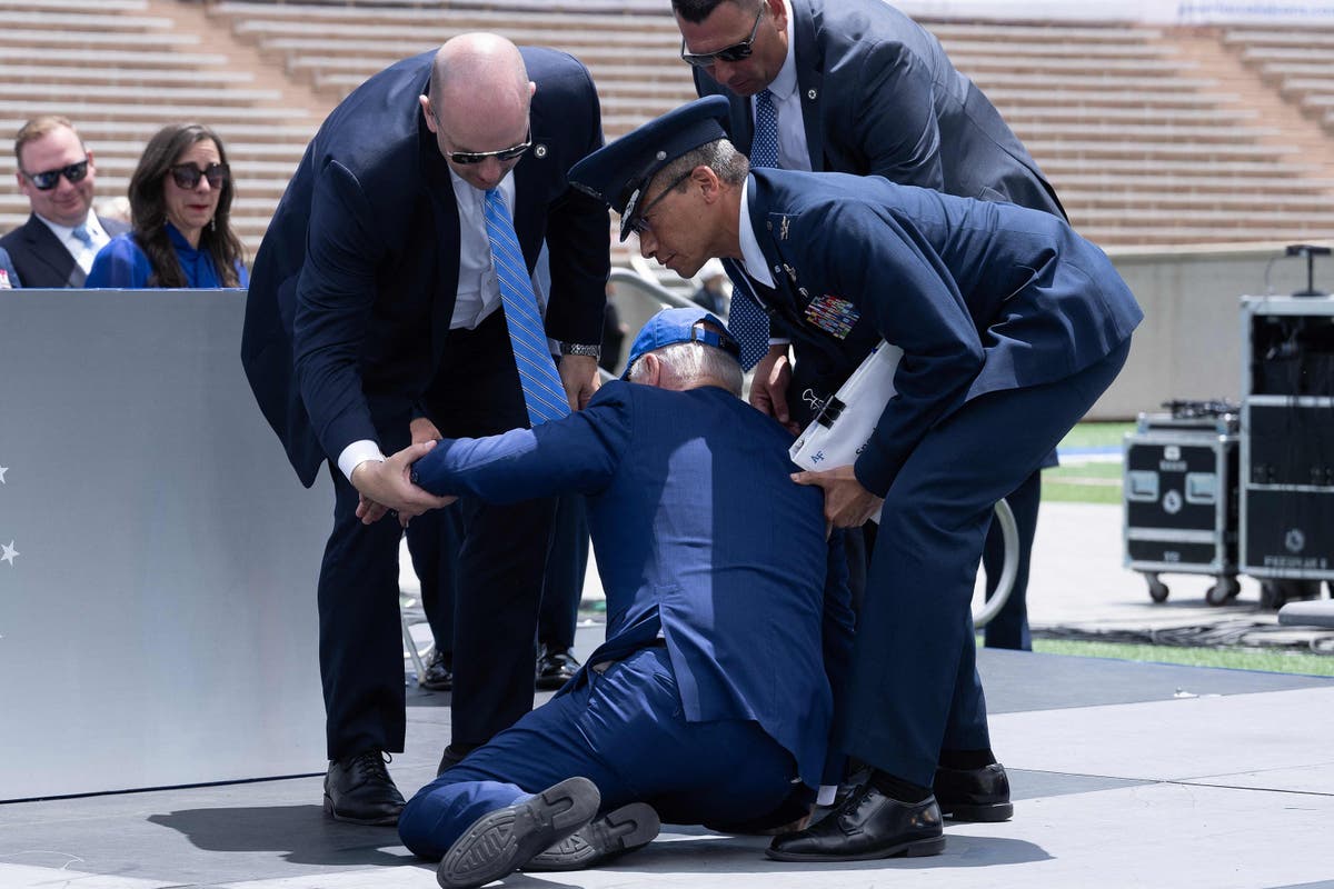 Biden's Air Force Academy Fall Sparks Political Criticism.