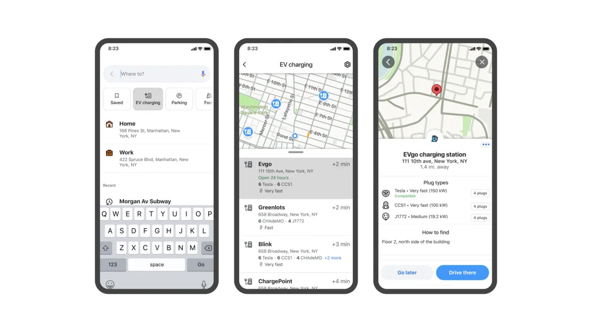 Featured image for Waze helps EV owners find compatible charging stations.
