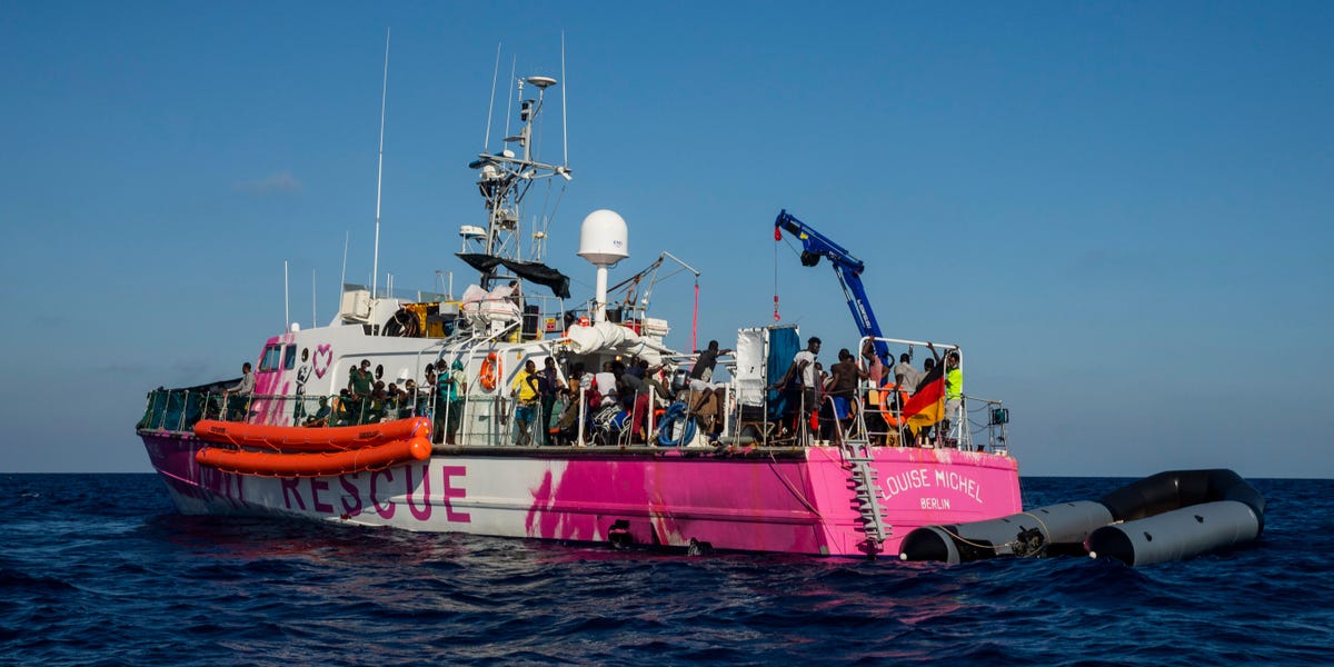 Banksy-funded migrant rescue boat seized by Italian authorities during life-saving mission.