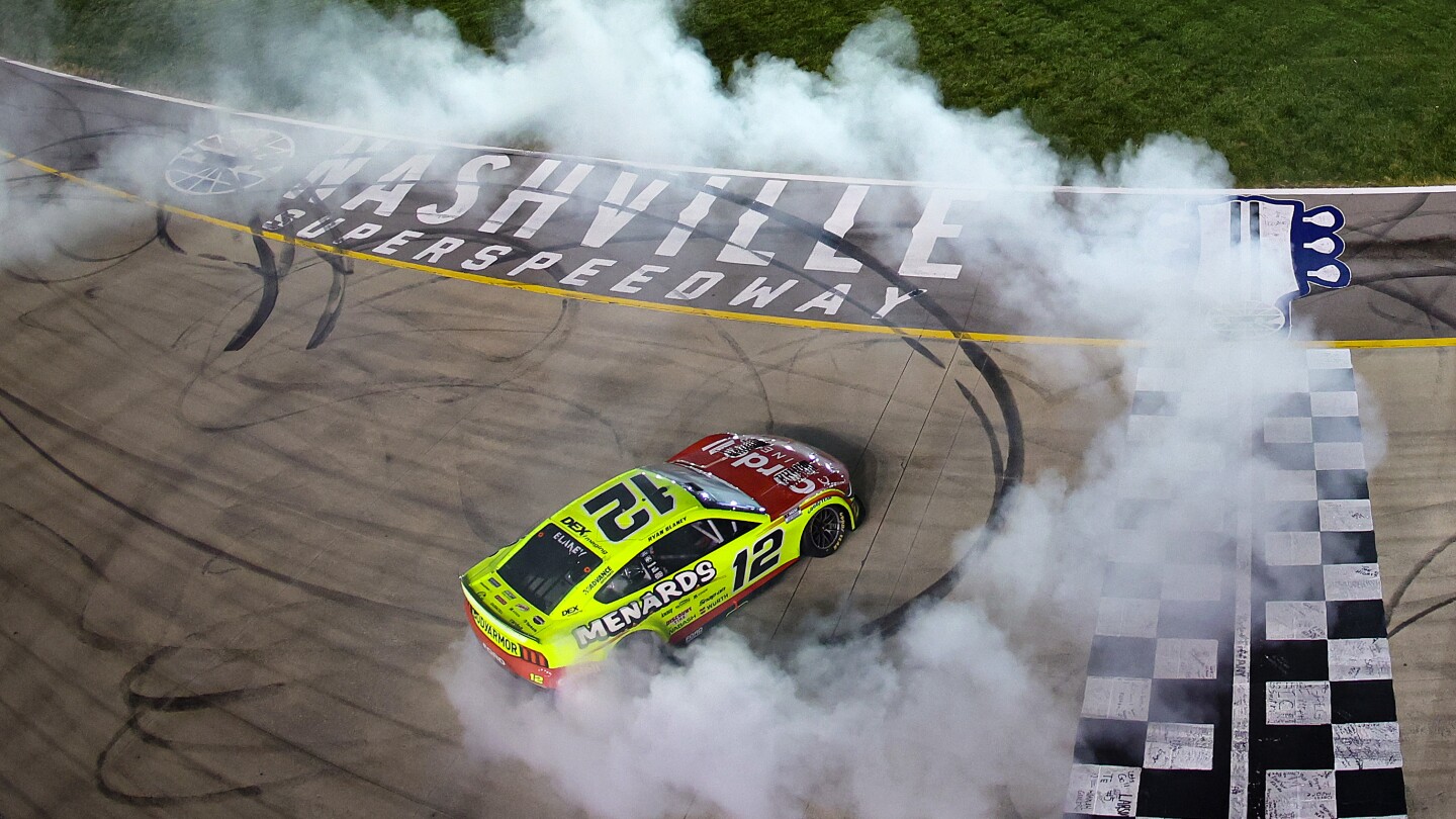 Featured image for Ryan Blaney Clinches First Win of the Year at Nashville NASCAR Race