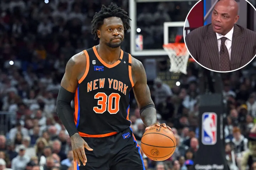 Featured image for RJ Barrett shines as Knicks wing it to playoff success.