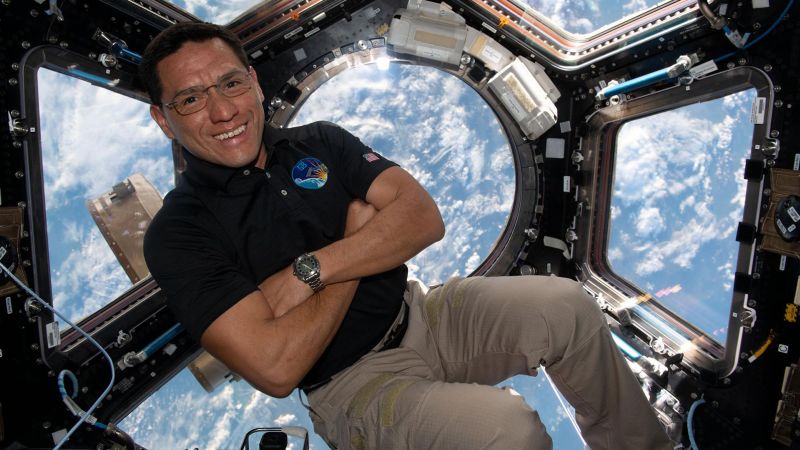 US astronaut breaks record for longest time in space.