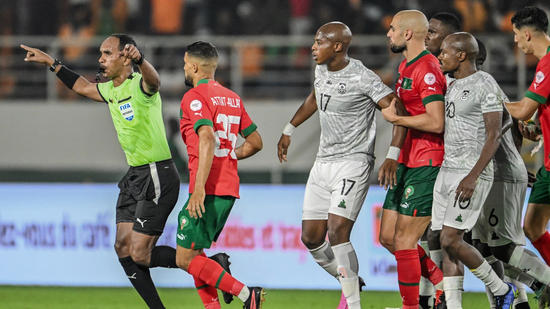 Featured image for Morocco's AFCON Upset: Amrabat's Double Red Card Drama and South Africa's Path to the Final
