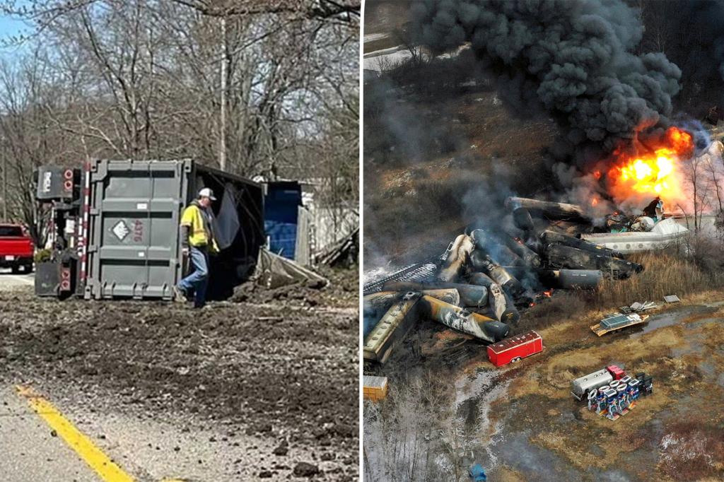 Featured image for Second truck carrying toxic soil from East Palestine derailment crashes on highway.