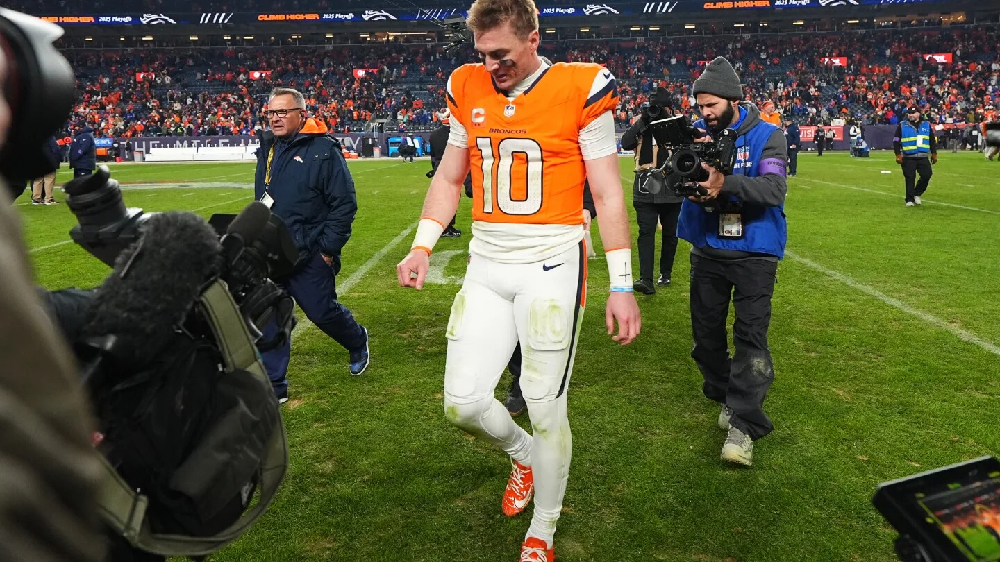 Broncos' Bo Nix sidelined for rest of playoffs with broken right ankle