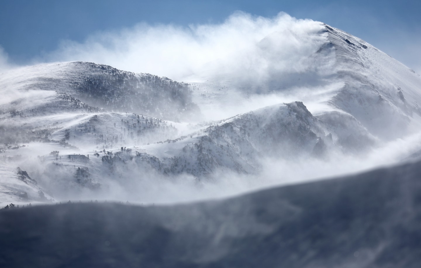 Record-breaking snowfall in California's Sierra Nevadas.