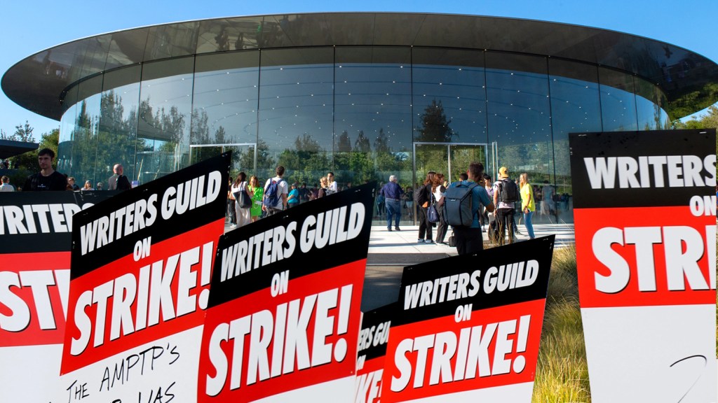Featured image for WGA Targets Apple in Ongoing Strike with Protests at Stores and HQ
