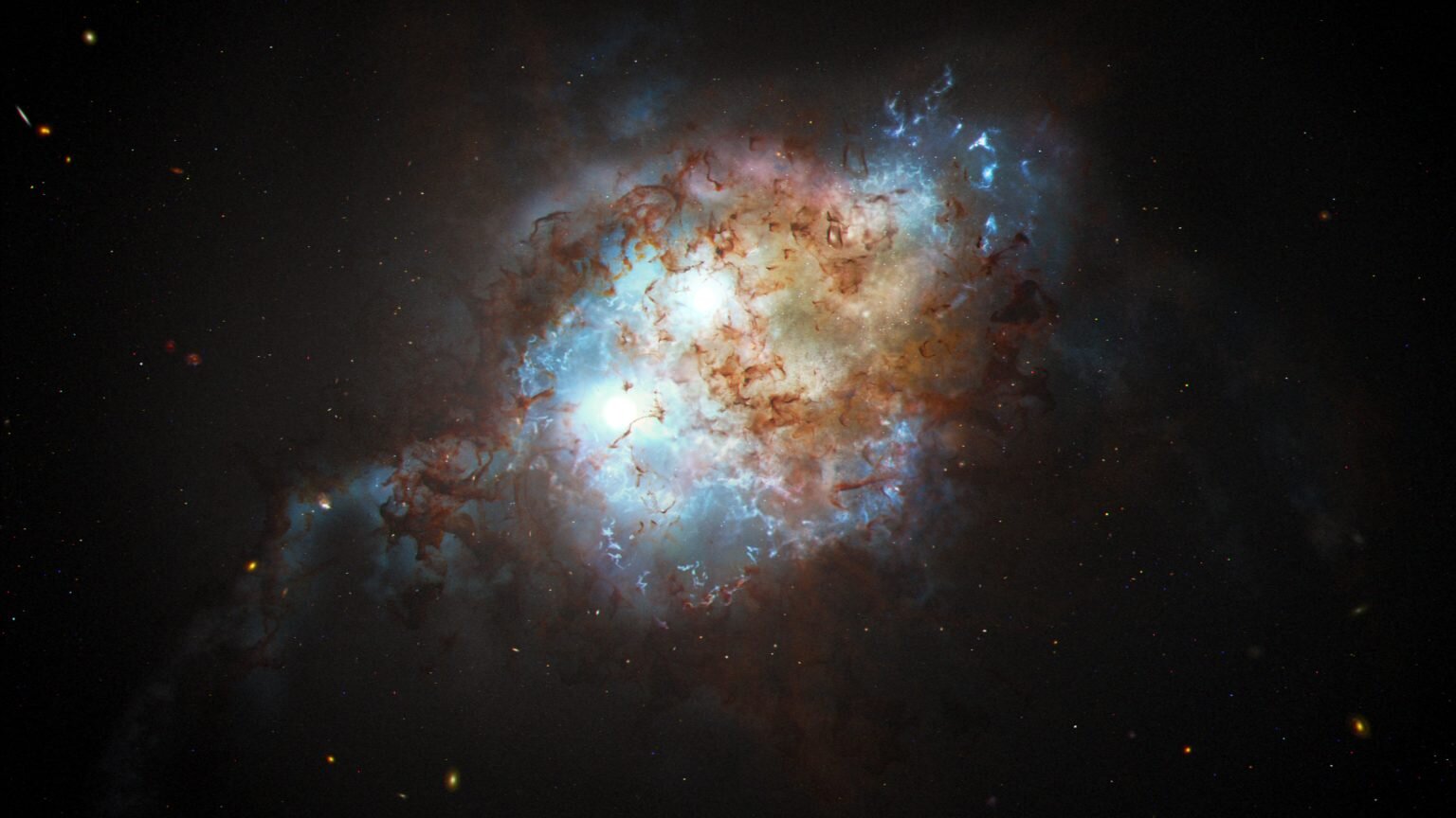 "Collision Course: Dual Quasar Illuminates Supermassive Black Holes in Galaxy Merger"