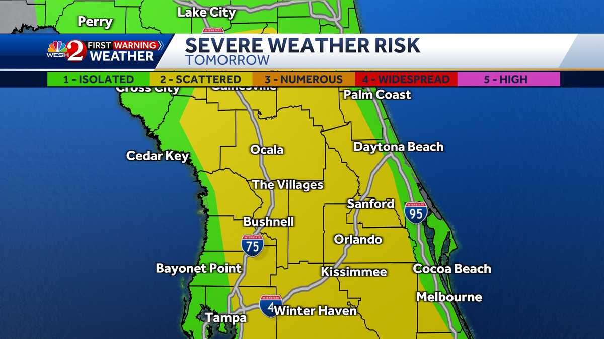 Severe storms and heavy rain forecasted for Central Florida this week.
