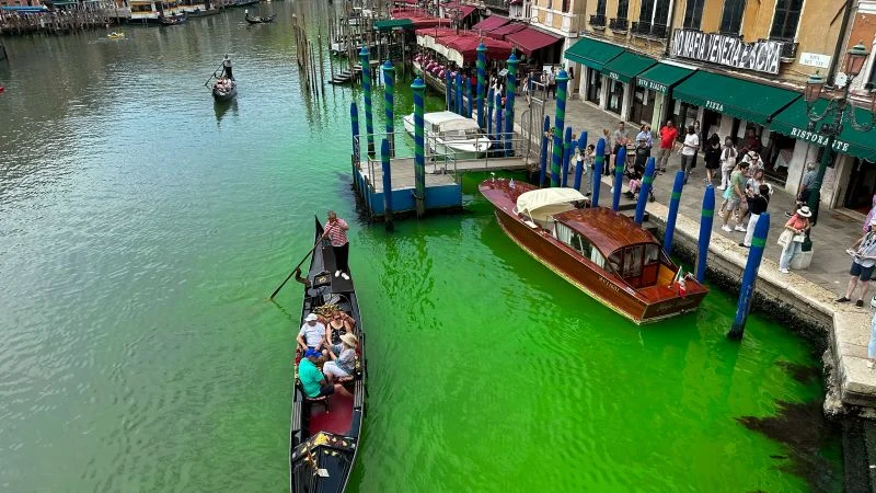 Venice Authorities Probe Mysterious Green Canal Water