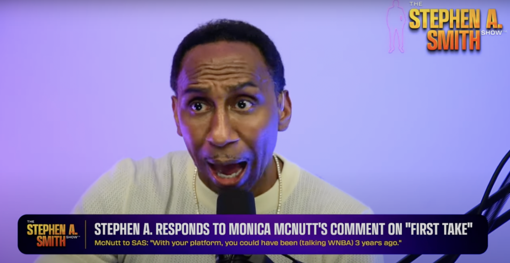 Featured image for Stephen A. Smith and Monica McNutt Clash Over WNBA Coverage on 'First Take'
