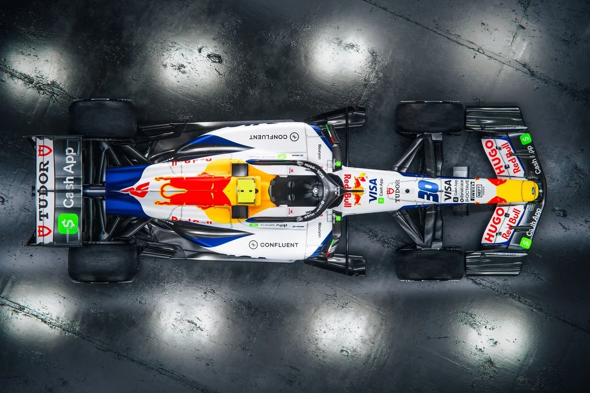 Racing Bulls unveil 2026 F1 livery in Detroit, white wheel covers steal the show