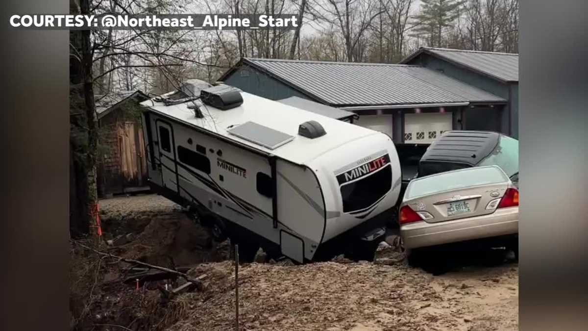 Severe storm causes flooding and power outages in Maine and New Hampshire.