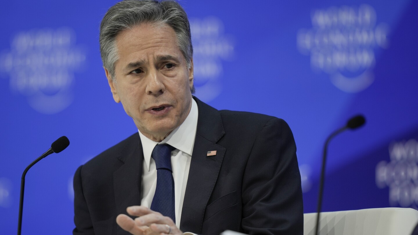"Davos Summit: Blinken Urges Pathway to Palestinian State for Israel's Security"
