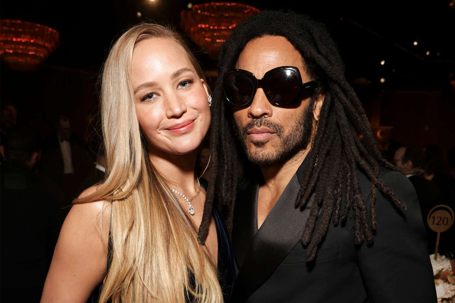Featured image for Jennifer Lawrence and Lenny Kravitz Reunite at Golden Globes