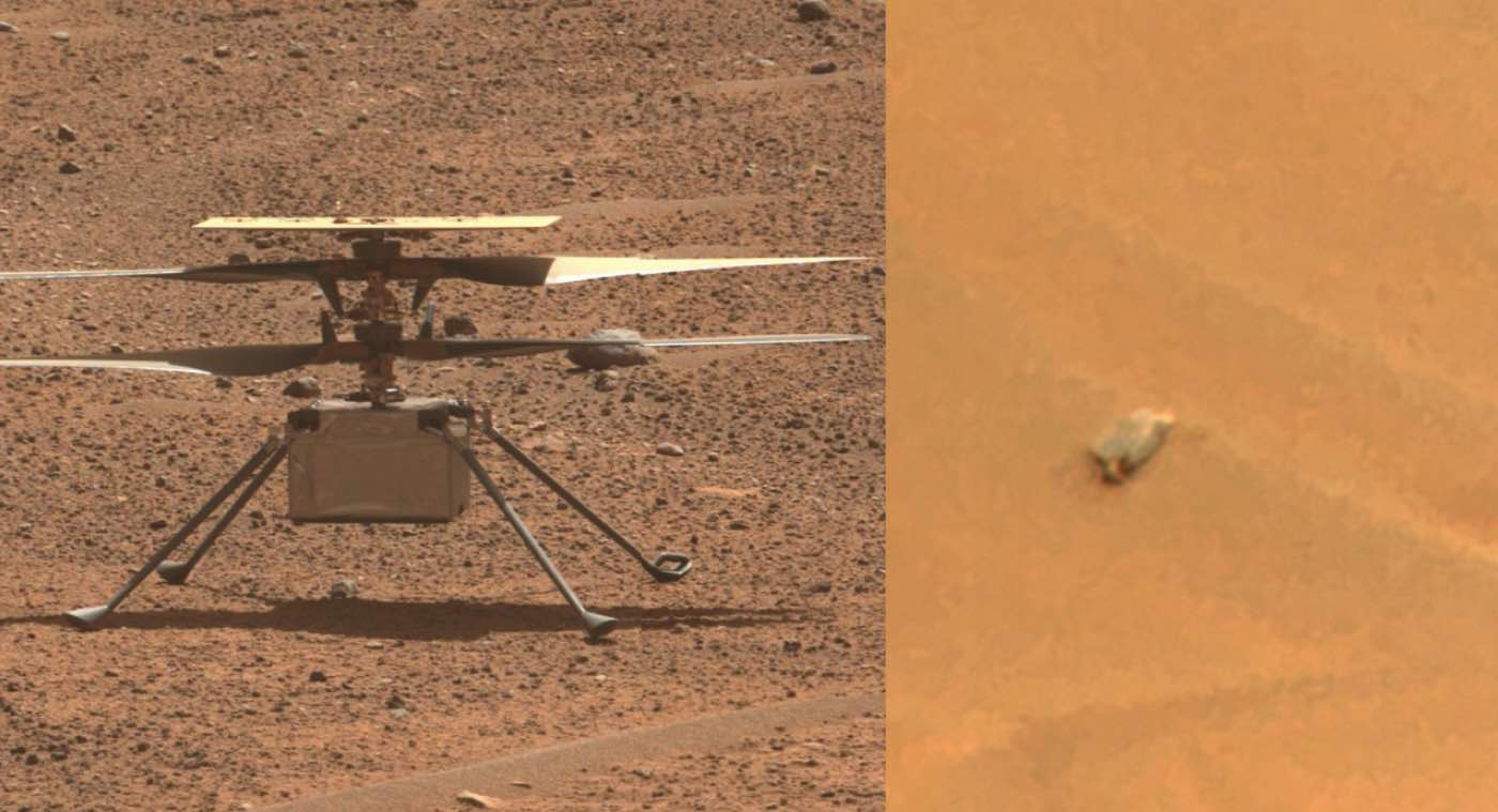 Featured image for "Remote Imaging Locates Broken Rotor Blade of Stricken Mars Helicopter"