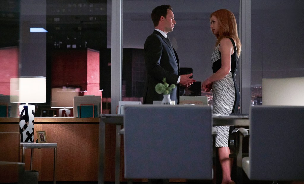Featured image for Patrick J. Adams and Sarah Rafferty Launch 'Suits' Rewatch Podcast