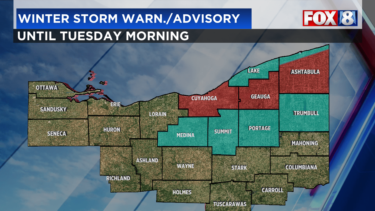 Winter Storm Warning and Winter Weather Advisory Issued for Northeast Ohio and Chicago