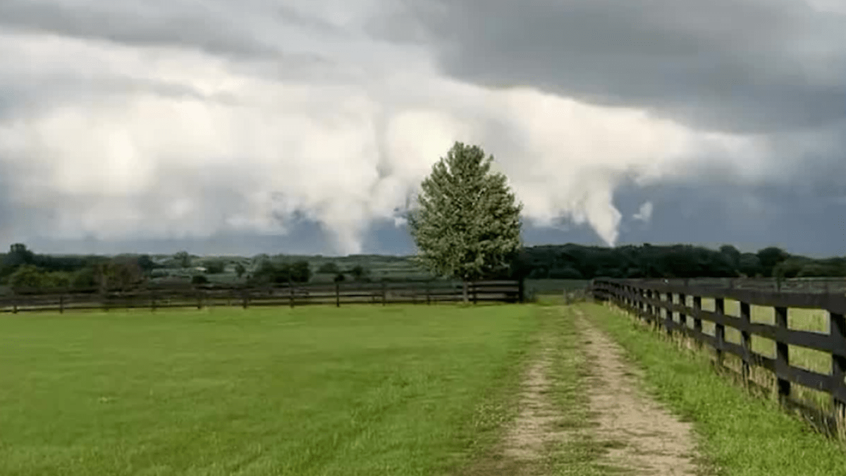 "Unprecedented Tornado Outbreak Hits Elgin: Twin Twisters and a Rainbow in the Sky"