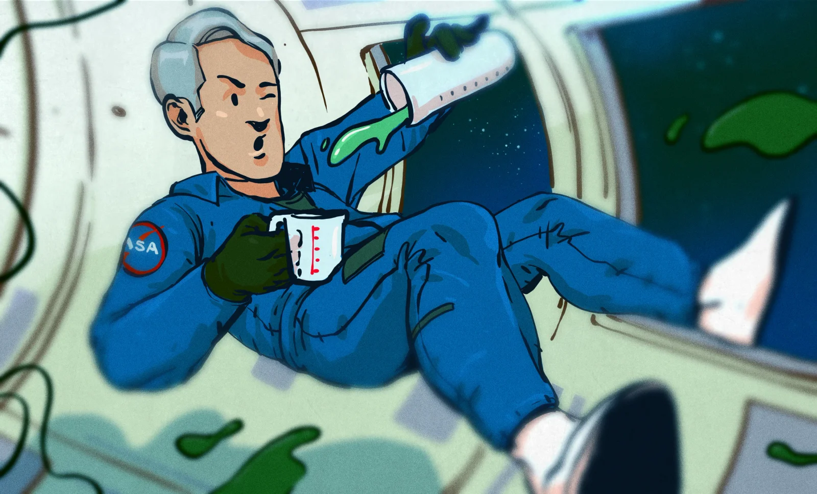 Measuring Liquid Levels in Space Without Down