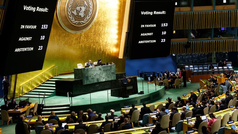 "UN General Assembly Demands Immediate Ceasefire in Israel-Gaza Conflict"