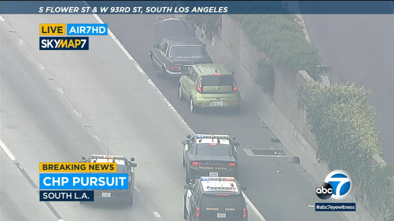 Featured image for Fiery police chase ends in suspect's arrest on 110 Freeway.