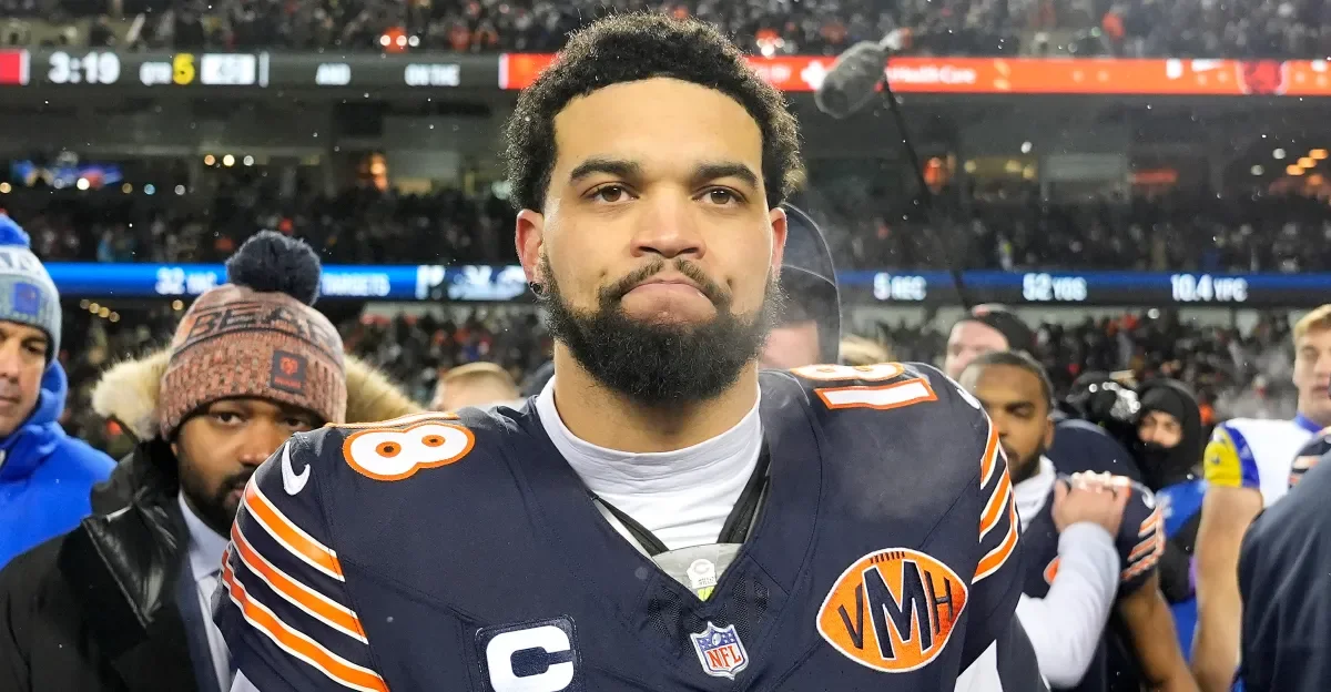 Caleb Williams reacts as Crosby trade to Ravens collapses