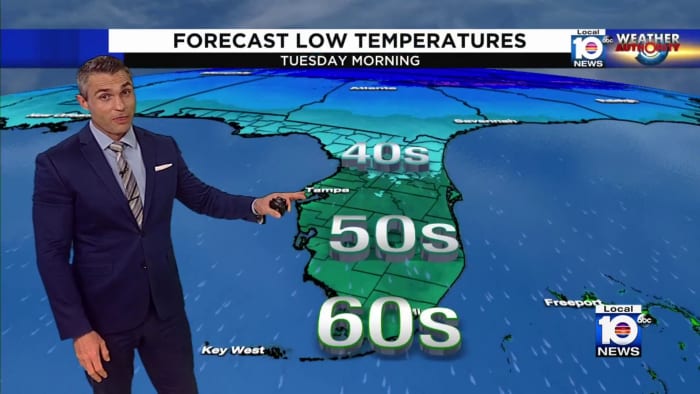 Florida Braces for Cold Snap with Temperatures Dropping to 40s, 50s, and 60s