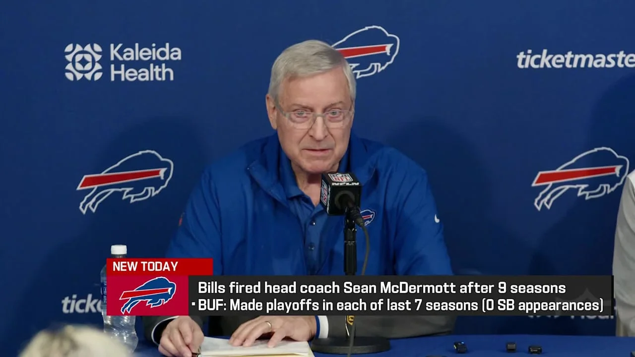 Bills leadership speaks to reporters after McDermott firing